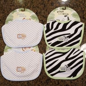 Four Bibs: Little Jungle Prince & Born to be Wild